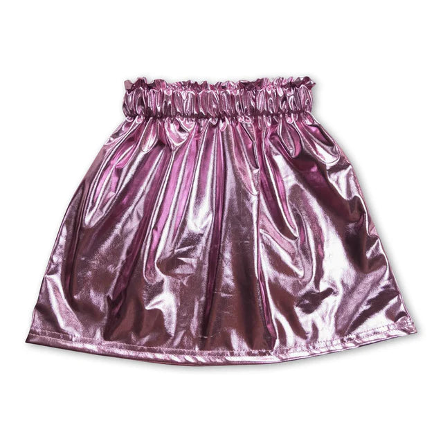 RTS NO MOQ Sibling Baby Girls Leather Skirts