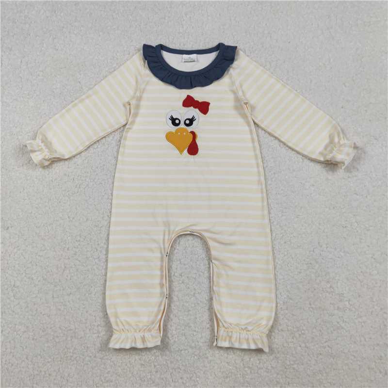 Baby Girls Thanksgiving Bow Turkey Striped Ruffle Romper & Tunic Ruffle Pants Collection