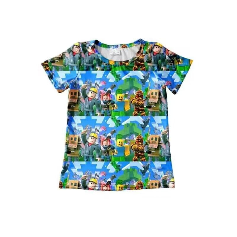custom  no moq  eta 5-6weeksdeadline time  May 13th time close mini world robot summer t-shirt