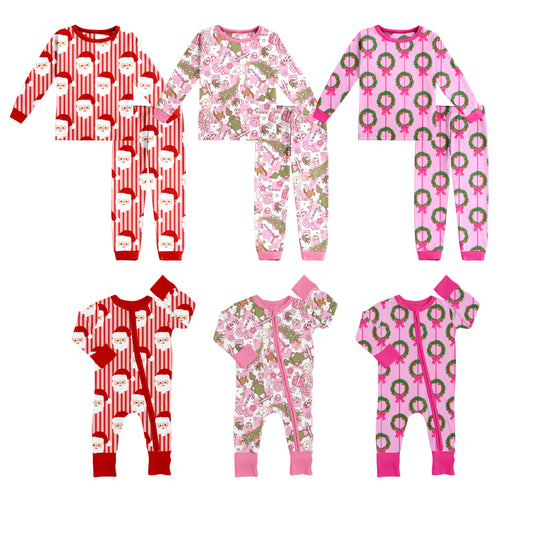 25.9.10 custom each style moq 5 eta 4-6week Sibling Sisters Christmas baby girl long sleeve pants sets 1 and sets 3 and romper 1 and romper 3 match family design