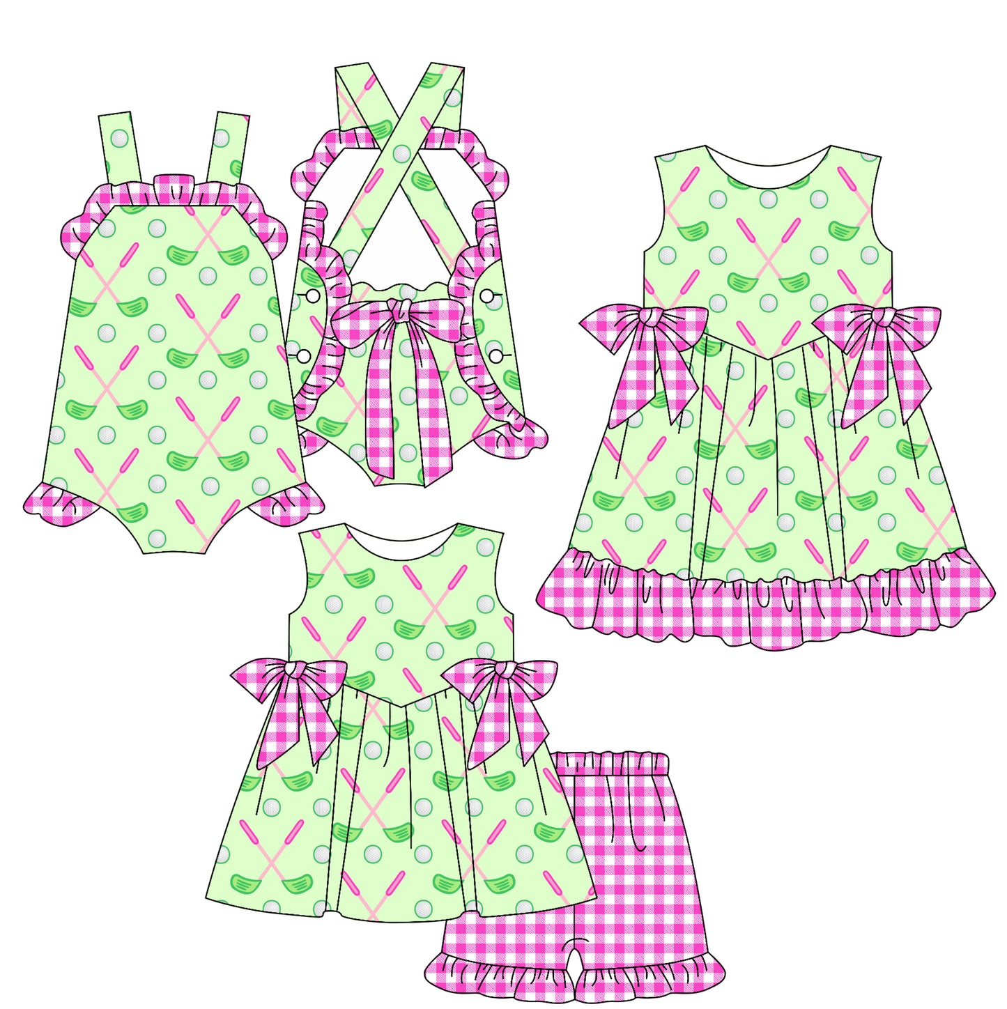 2.17 custom each style moq 5eta 4-6week Sibling Sisters baby girl short sleeve shorts sets and dress and rompers match family design