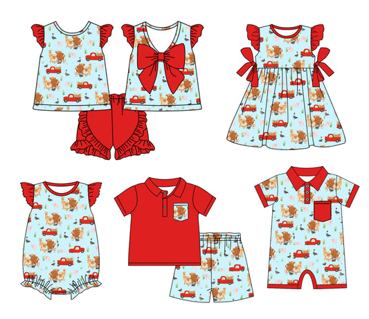 12.17 custom each style moq 5eta 4-6week Sibling Sister alpine baby girl short sleeve shorts sets and sets 2 and girls romper and boy romper and dress match design