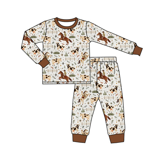 8.15 custom each style moq 5eta 4-6week Sibling Sister riding horse baby boys sets and rompers match family design