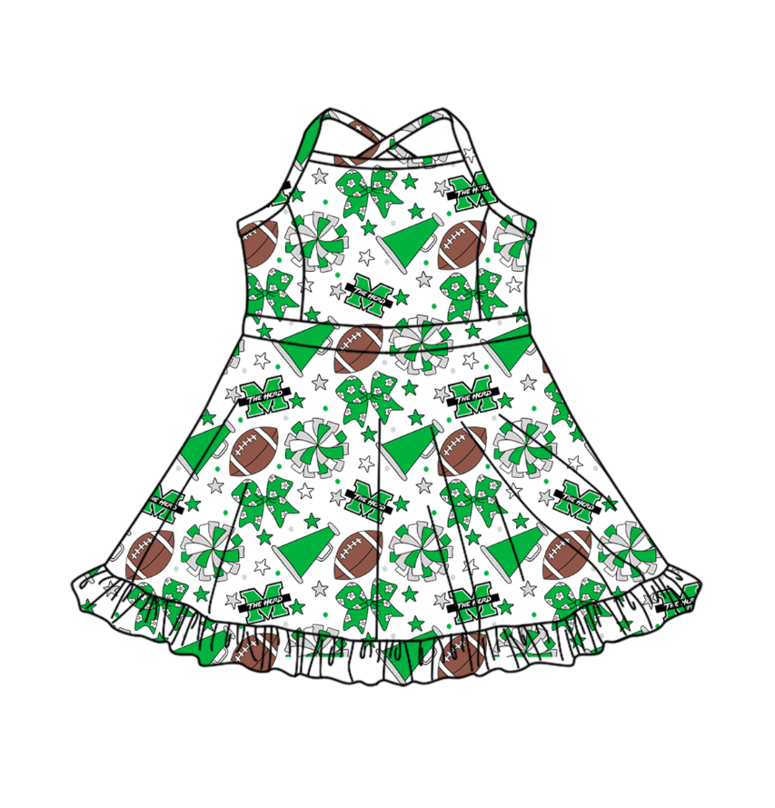 Custom moq 5 mix size milk silk summer teams Baby Girls Strap Stars Bows Yoga Ruffle Knee Length Dresses Activity Wear Cute Kids Clothing