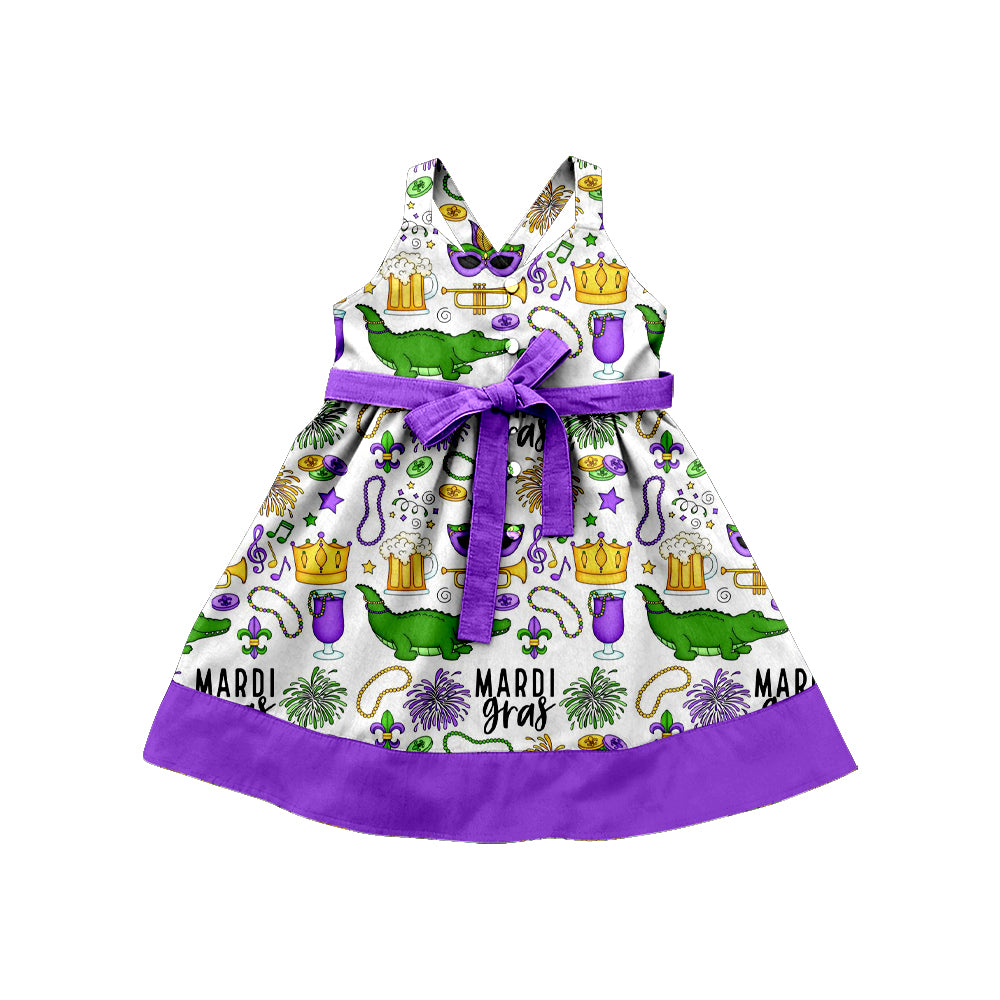 25.10.17 custom each style moq 5 eta 6-8week Sibling Sister mardi gras baby girl flying sleeve dress 6 match design