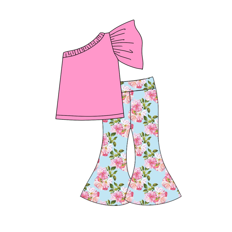10.21 custom each style moq 5eta 4-6week Sibling Sister floral pink baby girl sets and dress match family design
