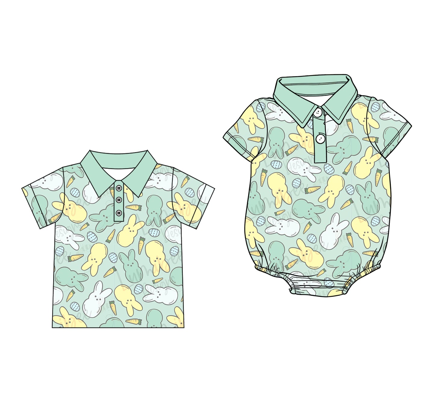 25.12.17 Custom each style moq 5 eta 6-8 week Sibling Sister bunny baby boy short sleeve top and rompers match family design