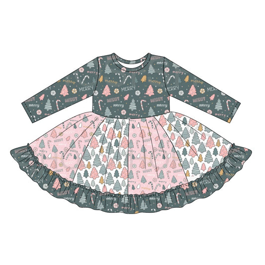 6.23 custom each style moq 5eta 4-6week baby girls clothes Christmas long sleeve girls dress