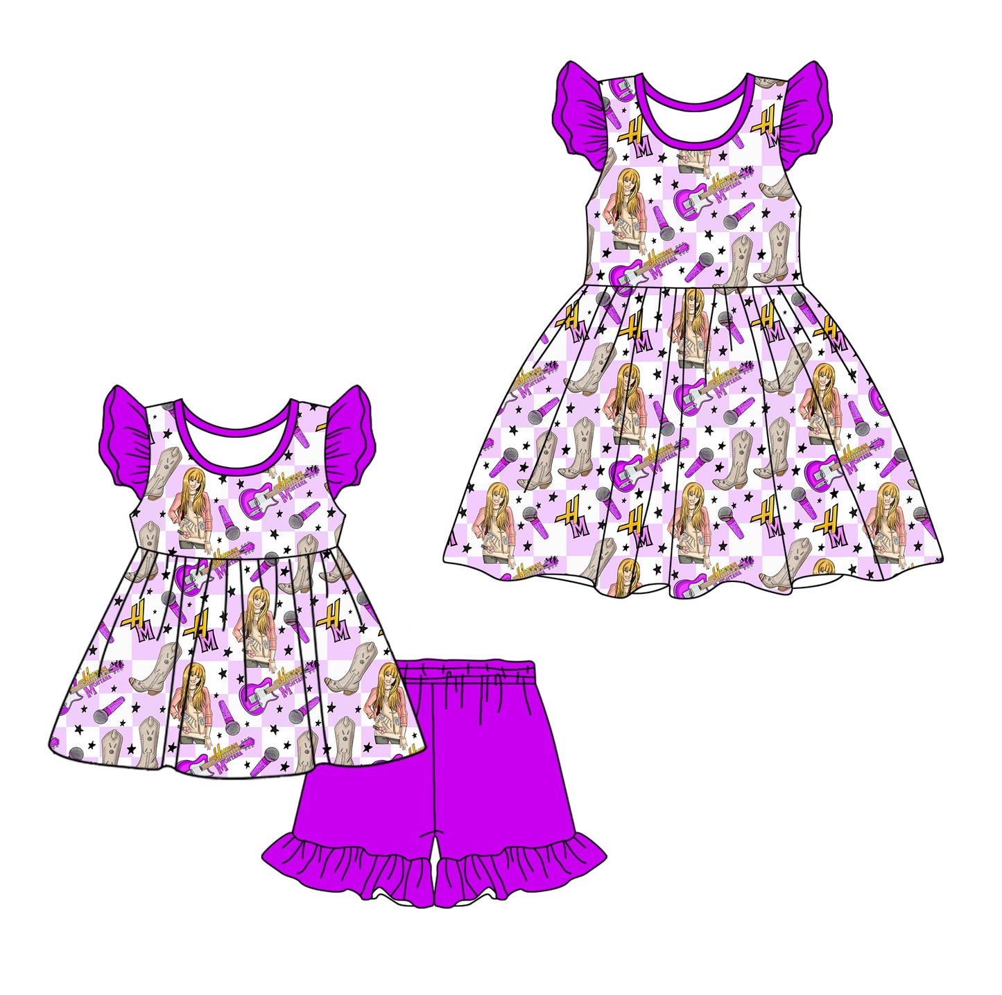 12.26 custom each style moq 5eta 4-6week Sibling Sister boot baby girl short sleeve shorts sets and dresses match design