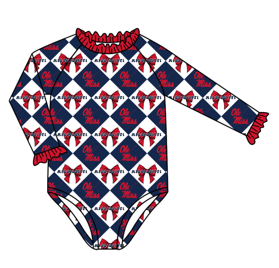 Custom moq 5 mix size  Navy blue swim fabric Checkered team swimsuits girls  swim