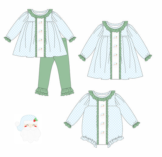 25.5.16 custom each style moq 5eta 4-6week Sibling Sisters Christmas baby girl long sleeve pants sets and dress and rompers match family design