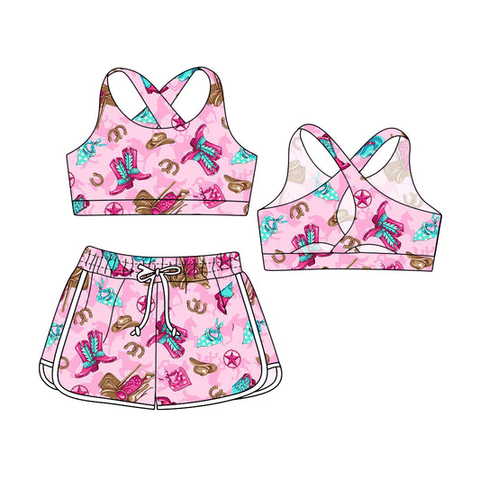 3.29 custom each style moq 5eta 4-6week Sibling Sister baby girls short sleeve set and set 3 match design