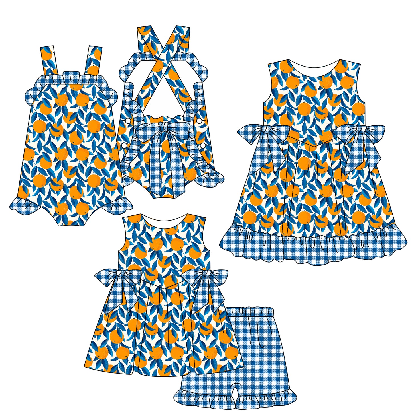 2.18 custom each style moq 5eta 4-6week Sibling Sisters baby girl short sleeve shorts sets and dress and rompers match family design