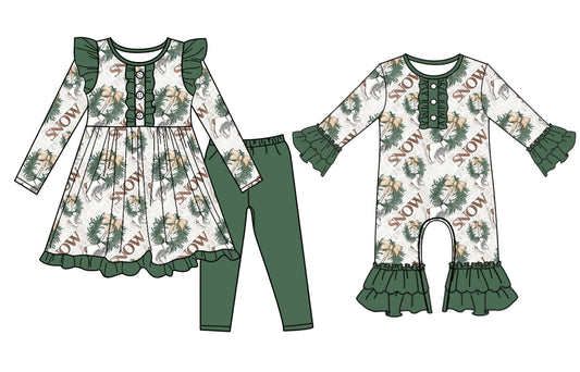 25.7.4 custom each style moq 5eta 4-6week Sibling Sisters Christmas baby girl long sleeve pants sets and rompers match family design