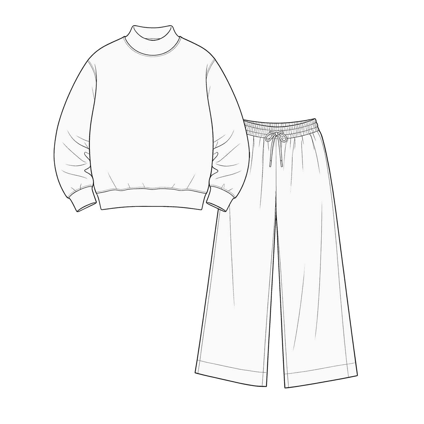 custom moq 5 mix size Baby Kids White Long Sleeve Pullover Sweatshirt Matching Loose Wide Leg Track Pants Cozy Daily Wear Set