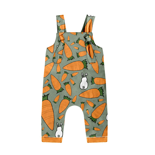 10.15 custom each style moq 5eta 4-6week baby girls clothes easter carrot suspender baby girls jumpsuit