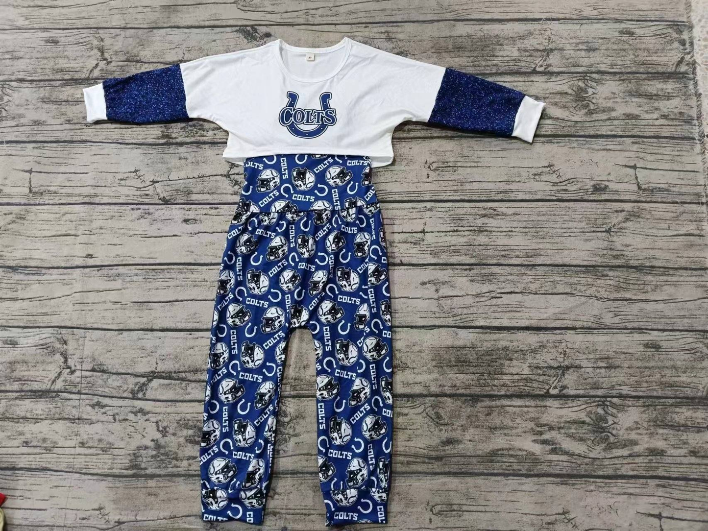 Custom summer teams baby girls clothes team long sleeve pants sets-25.8.2