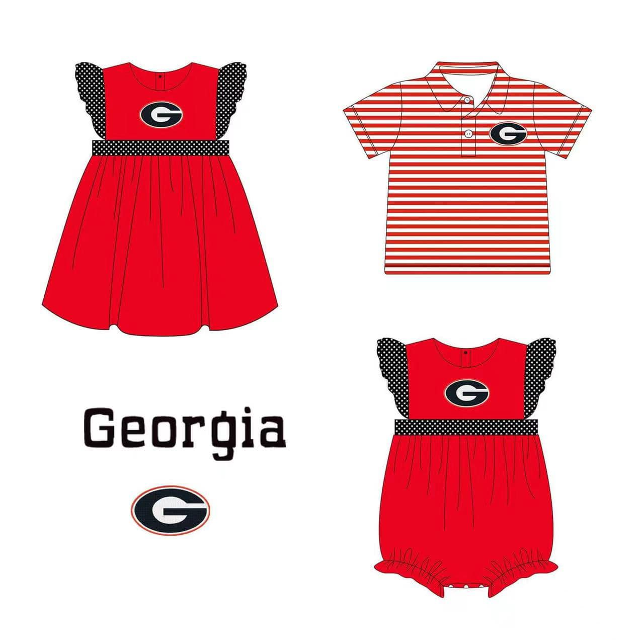 Custom MOQ 3 MIX SIZE ETA 6-7weeks GG GEORGIA red match dress and top clothing