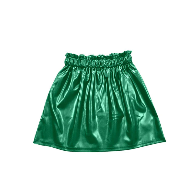 RTS NO MOQ Sibling Baby Girls Leather Skirts
