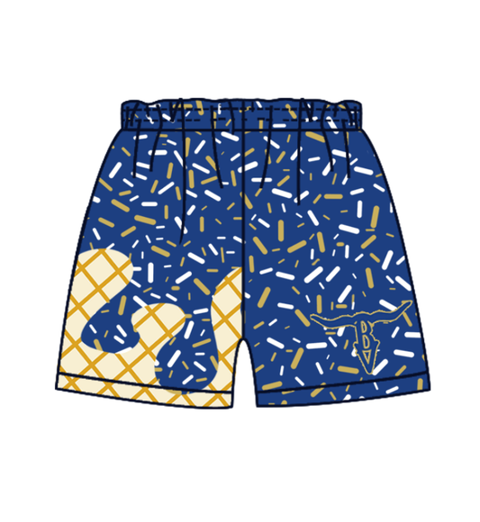 Custom moq 5 mix size milk silk baby boy clothes team blue summer shorts-25.7.23
