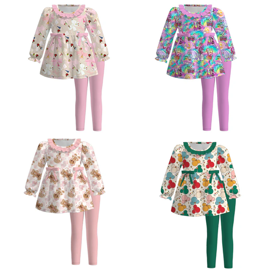 Custom moq 5 each style eta 6-7weeks baby girl clothes Christmas long sleeve pants sets 1 and sets 4-25.7.16