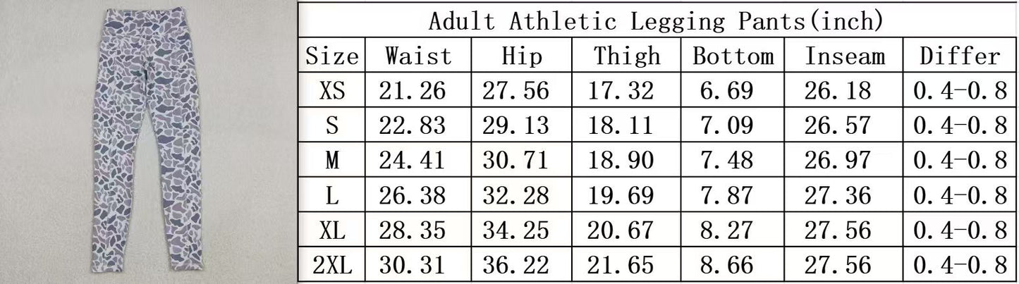 RTS NO MOQ（In Stock ) Adult Women's Gray-Green Camouflage Yoga Pants