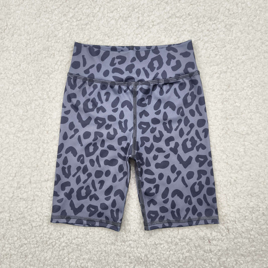 RTS NO MOQ SS0539 Dark grey leopard print yoga cycling shorts
