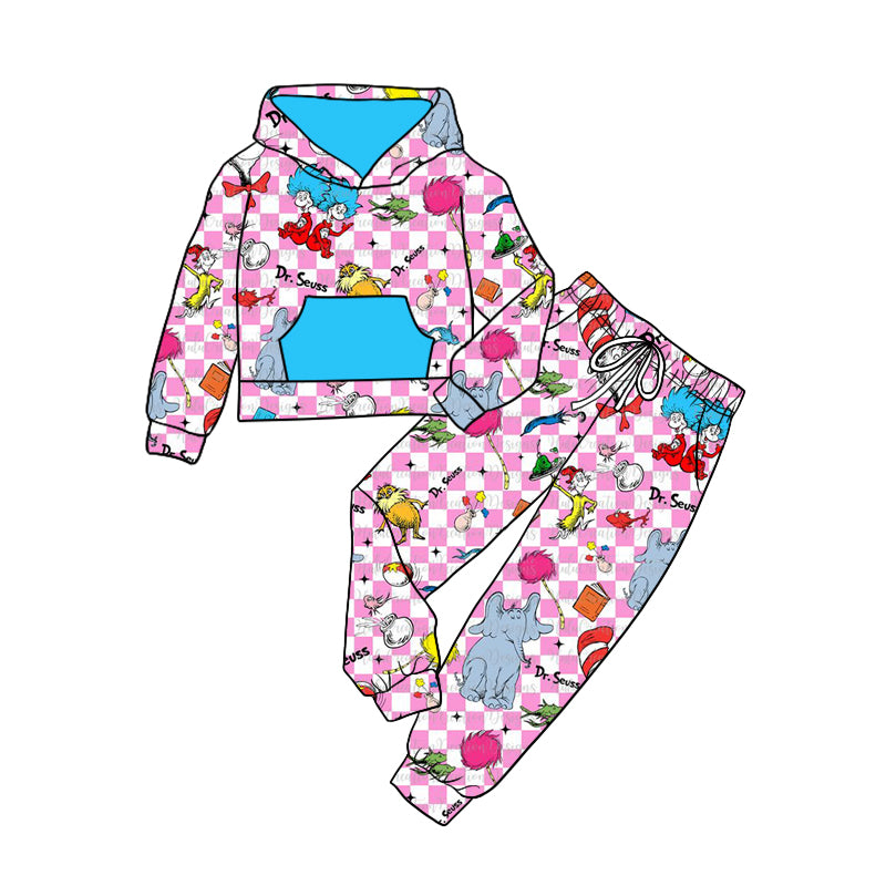 9.3 custom each style moq 5eta 4-6week baby boy clothes dr pink hooded long sleeve pants sets