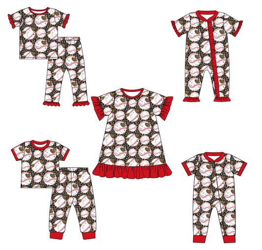 12.2 custom each style moq 5eta 4-6week Sibling Sister baseball baby girl sets 1 and sets 2 and dress and boy rompers and girl romper match family design