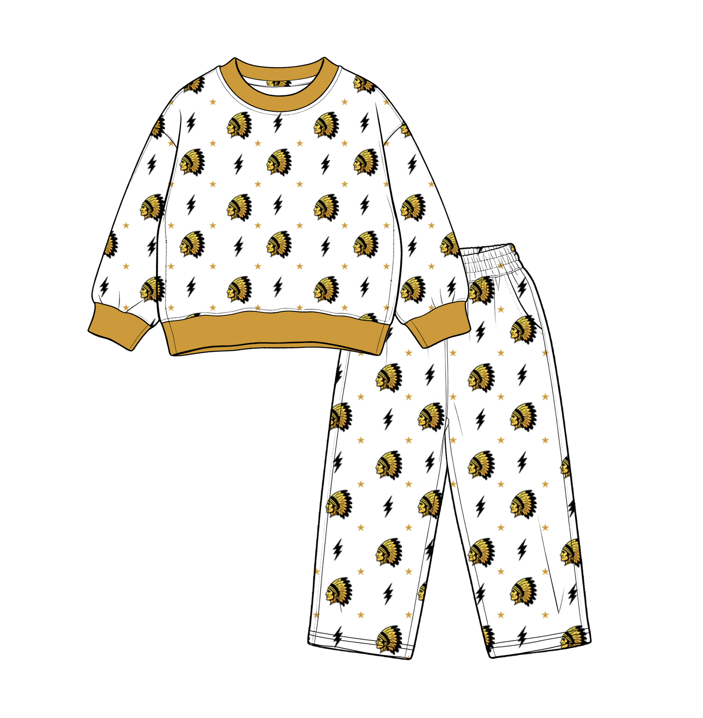 custom moq 5 mix size MSD070709 Baby Kids White Long Sleeve Tops Pants Team Clothes Set
