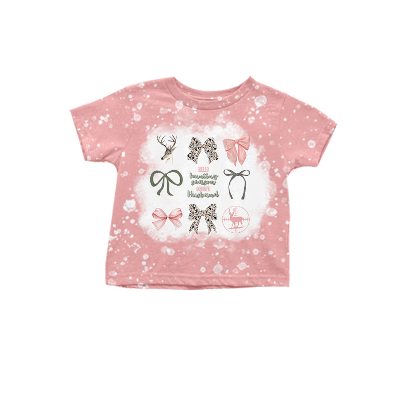 8.27 custom each style moq 5 eta 4-6week baby boy clothes bow puppy pink short sleeve top