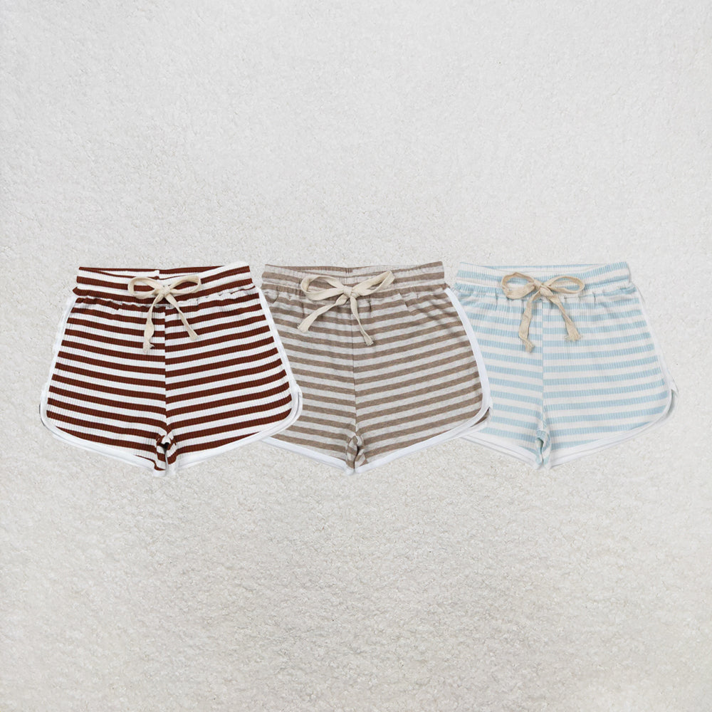 RTS NO MOQ Sibling Baby Girls Stripes Summer Sports Design Shorts