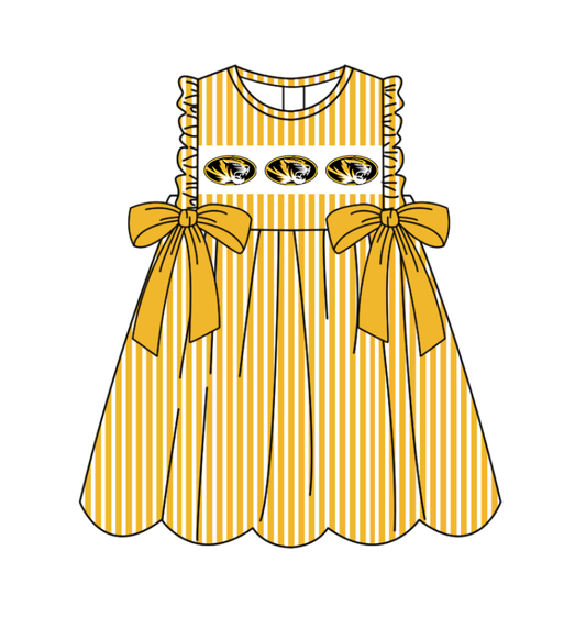 Custom moq 5 mix size milk silk baby girl clothes team summer yellow sleeveless dress-25.11.25