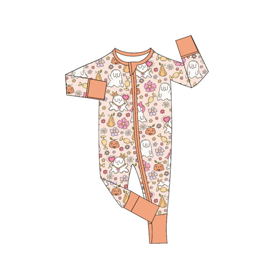 7.5 custom each style moq 5eta 4-6week baby girlss ghost orange long sleeve rompers