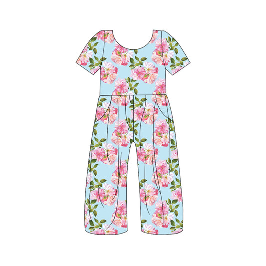 10.21 custom each style moq 5eta 4-6week baby girls clothes floral pink short sleeve baby girls jumpsuit
