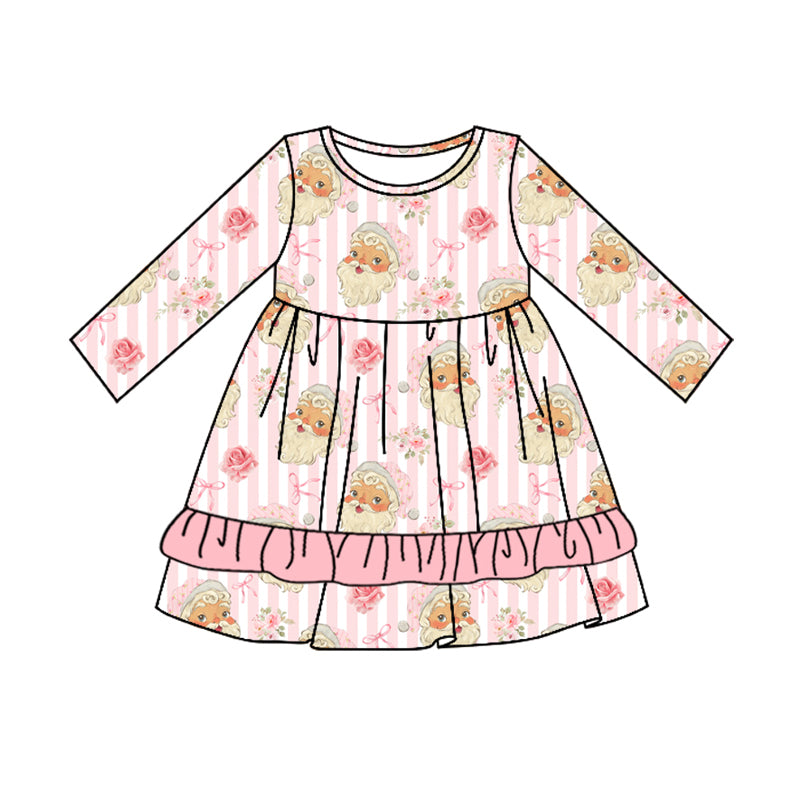 8.3 custom each style moq 5eta 4-6week Sibling Sister Christmas pink baby girls sets and dress and rompers match family design