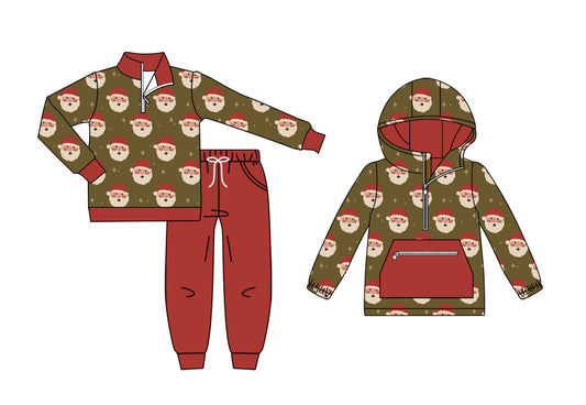 25.9.1 custom each style moq 5eta 4-6week Sibling Sisters Christmas baby boy long sleeve pants sets and top match family design