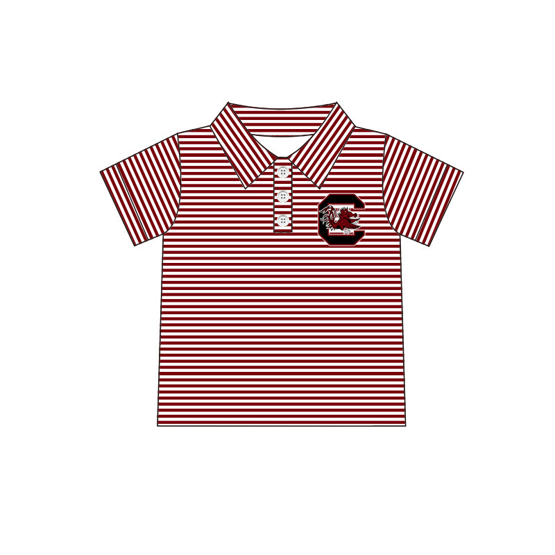 custom moq 3 eta 6-7weeks Boys Tops Maroon Striped Top