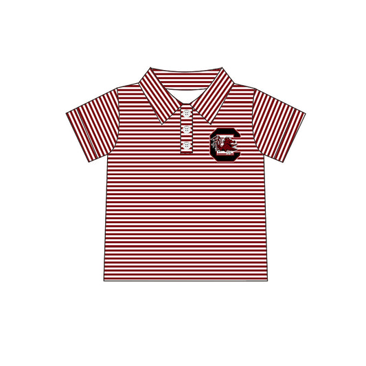 custom moq 3 eta 6-7weeks Boys Tops Maroon Striped Top