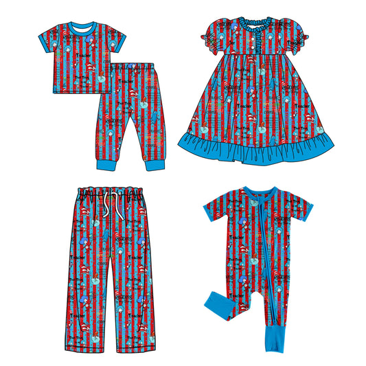 25.9.24 custom each style moq 8 eta 6-8week Sibling Sister dr baby short sleeve pants sets and romper and dress and adult pants match design