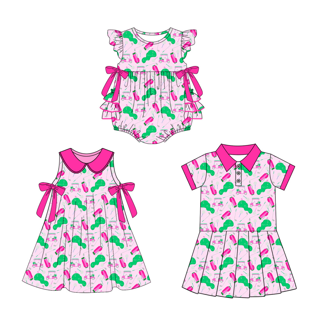25.10.30 custom each style moq 5 eta 6-8week Sibling Sister bow baby short sleeve romper and dress 2 match design