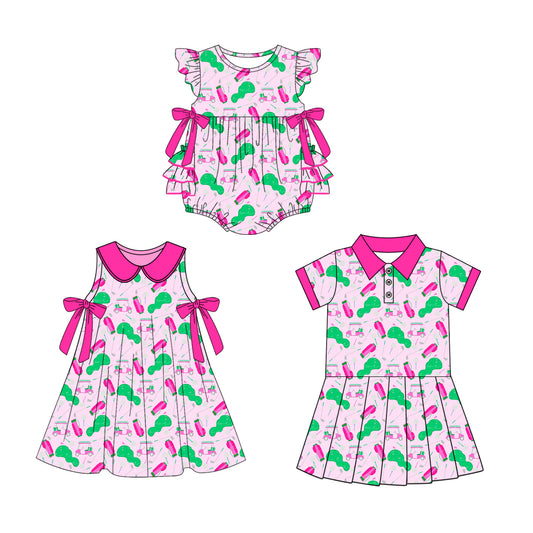 25.10.30 custom each style moq 5 eta 6-8week Sibling Sister bow baby short sleeve romper and dress 2 match design