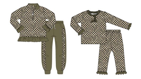 25.8.27 custom each style moq 5 eta 4-6week Sibling Sisters duck baby girl long sleeve pants sets 2