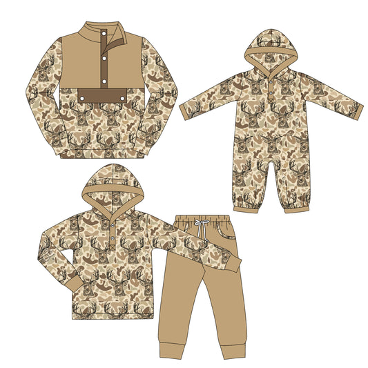 25.8.19 custom each style moq 5eta 4-6week Sibling Sisters deer baby boy long sleeve pants sets and romper and top match family design