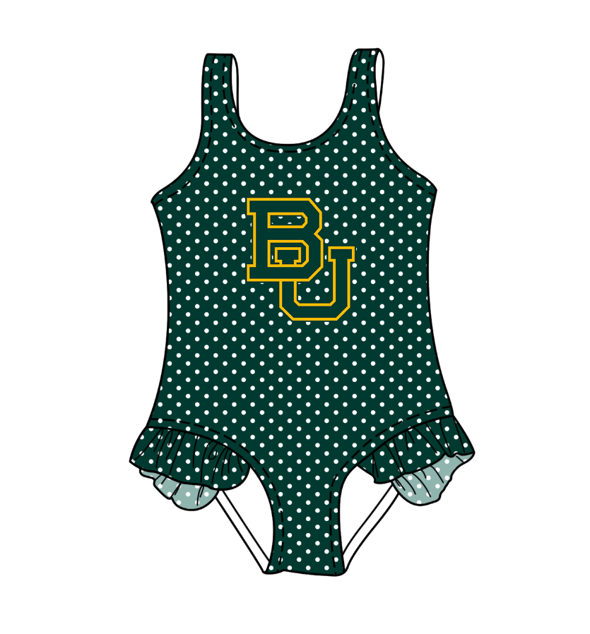 Custom moq 5 mix size milk silk summer teams Green Baby Girl Sleeveless Polka Dot Lace Onesie Swimsuit Cute Summer Beachwear for Little Girls