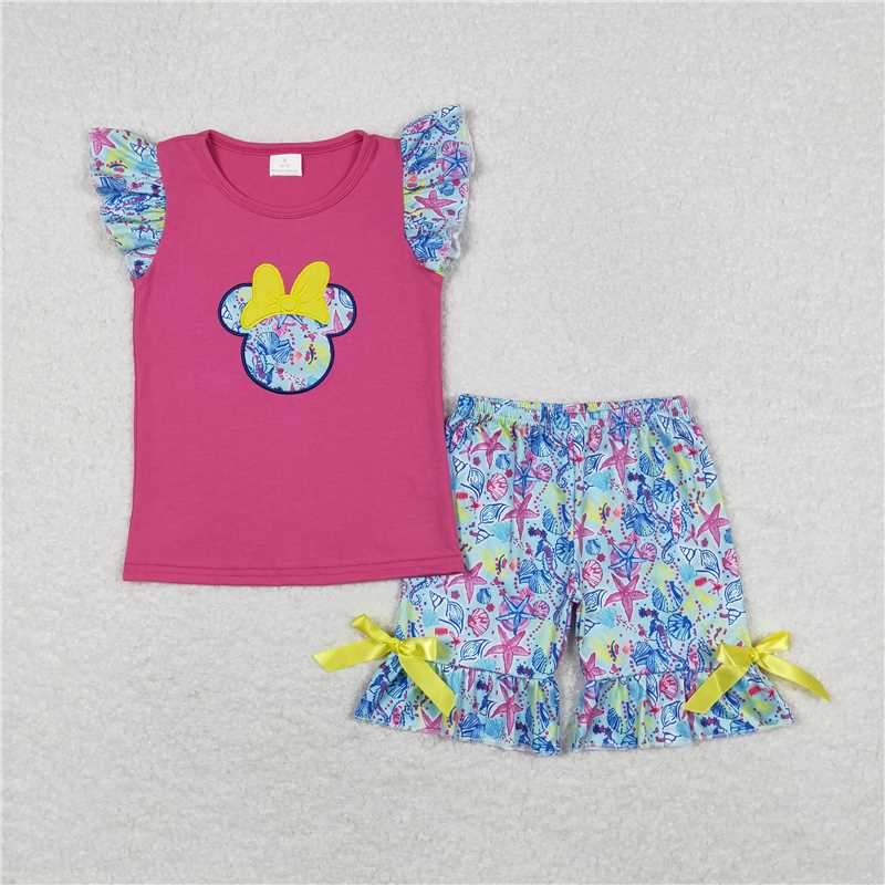 RTS NO MOQ baby girl clothes short-sleeved shorts suit & short-sleeved dress and romper