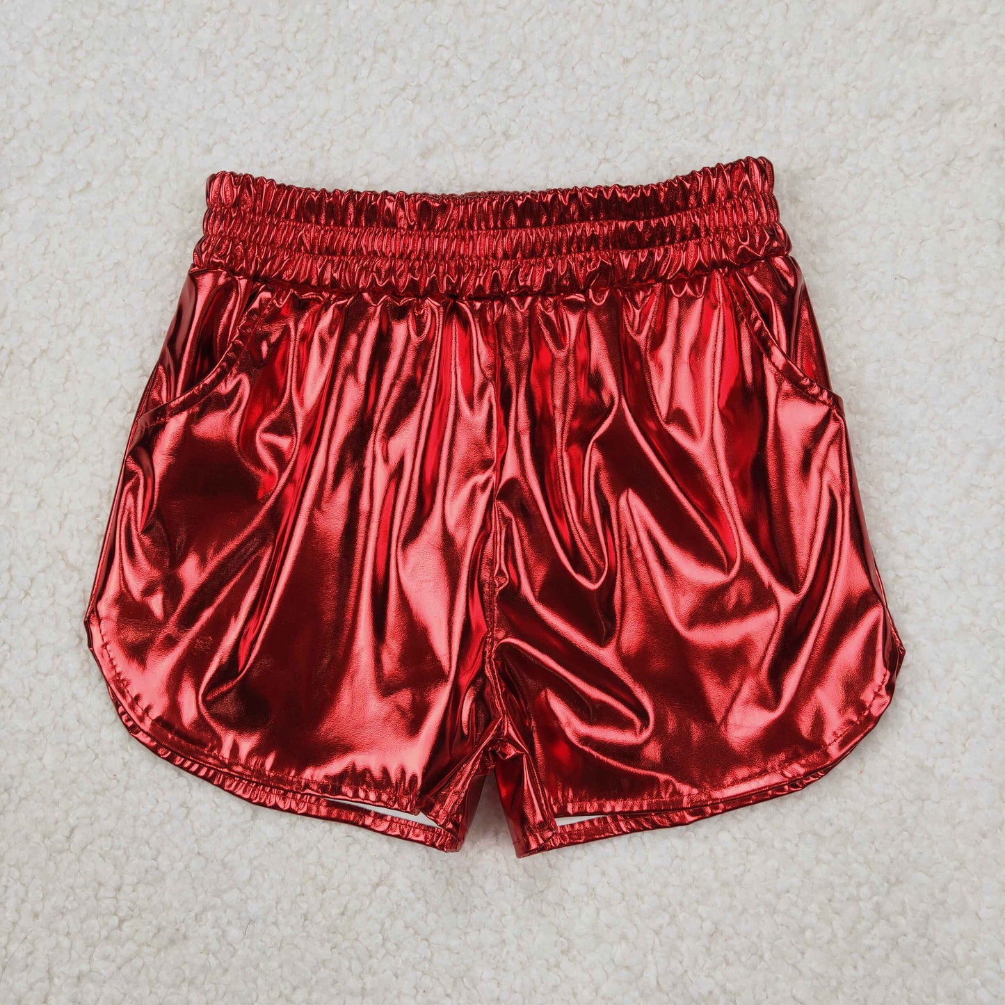RTS NO MOQ baby girl clothes summer leather shine shorts