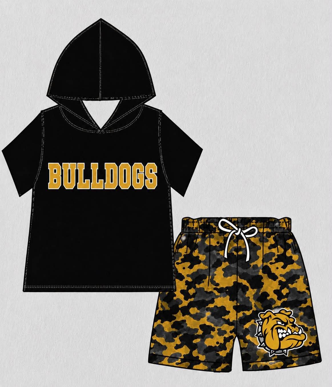 custom moq 5 mix size BAMA04 Baby Kids Short Sleeve Hooded Tee Camo Shorts Summer Outfit