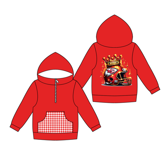 Custom moq 8 mix size milk silk summer team baby boy clothes red hooded long sleeve top-25.9.30