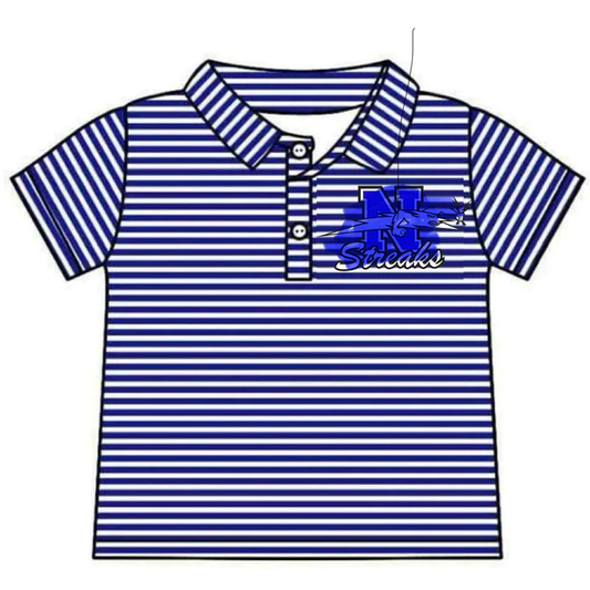 Custom moq 5 each style eta 6-7weeks baby girl clothes team blue stripe short sleeve top-25.8.4